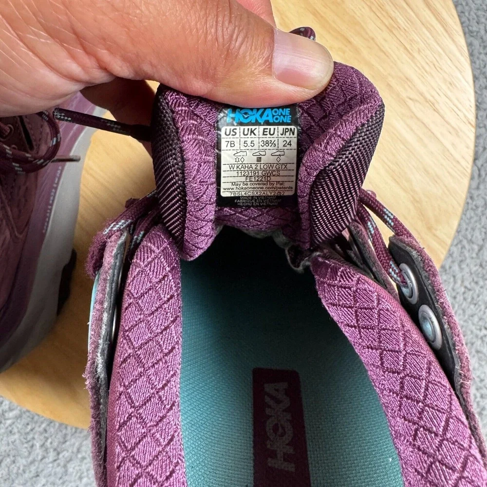 Hoka One‎ One Women's Kaha 2 Low GTX Grape Wine Hiking Shoes Size 7B